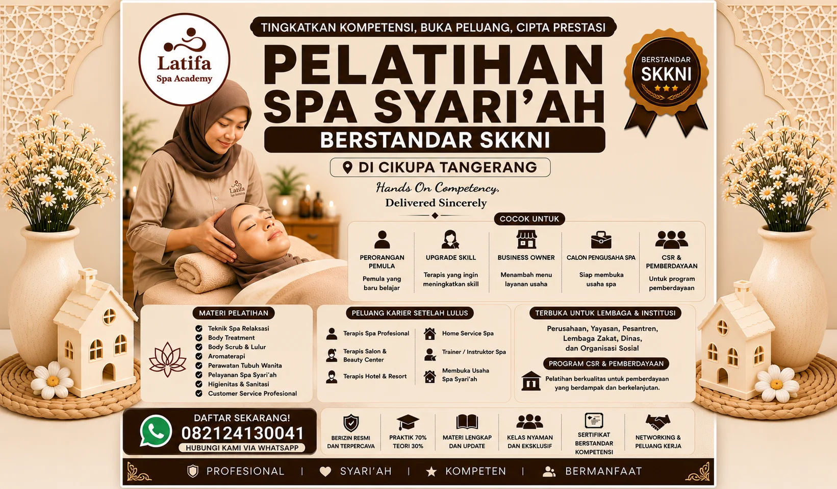 Pelatihan Spa Syari'ah Berstandar SKKNI di Cikupa Tangerang 082124130041